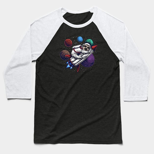 Sloth-stronaut | Funny Sloth Astronaut with Rocket and Planets Baseball T-Shirt by SLAG_Creative